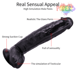 30 Cm Vantuzlu Damarlı Gerçekçi Dokulu Zenci Dildo